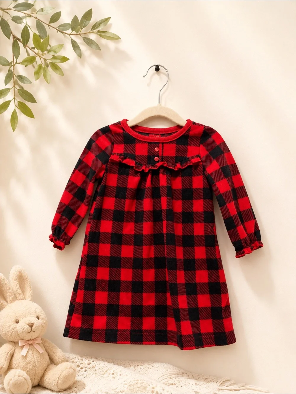 Carter's Red and Black Buffalo Plaid Baby Dress